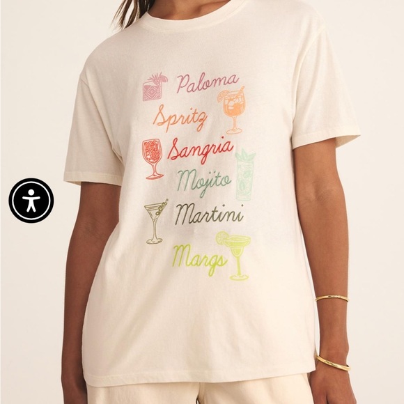 Z Supply Tops - Z Supply Cocktails Boyfriend Tee